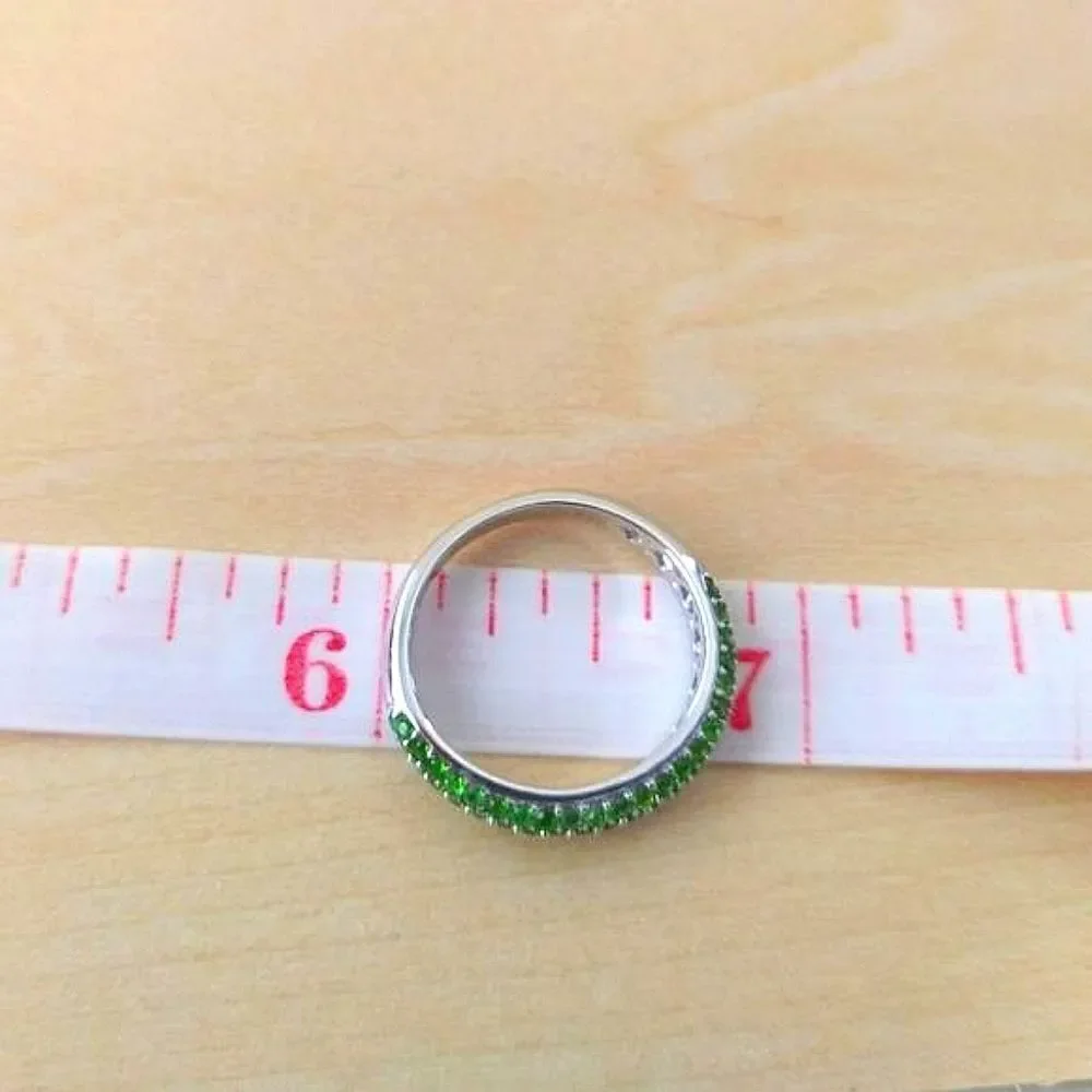 Chrome Diopside Half Band Ring